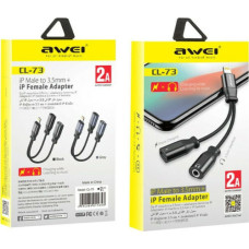 AWEI CL-73 Lightning Adapter To Lightning & 3.5mm 2A Black AWEI CL-73 Lightning Adapter To Lightning & 3.5mm 2A Black